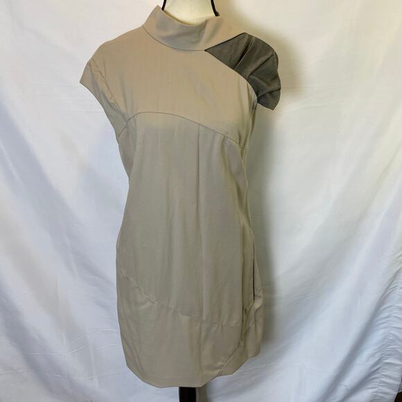 Narciso Rodriguez Women's Original Sample Mini Dress Mock Neck Sheath Wrap Zip - Picture 1 of 15